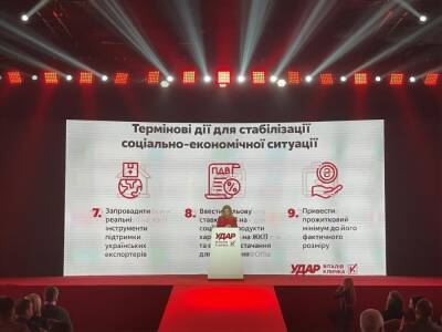 "УДАР Виталия Кличко" обнародовал экономический план действий и предложил власти реализовать его уже сейчас