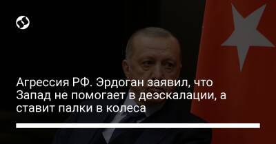Агрессия РФ. Эрдоган заявил, что Запад не помогает в деэскалации, а ставит палки в колеса