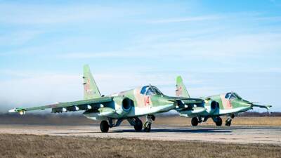 Российские штурмовики Су-25СМ прибыли в Белоруссию на учения «Союзная решимость — 2022»