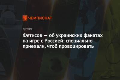 Фетисов — об украинских фанатах на игре с Россией: специально приехали, чтоб провоцировать