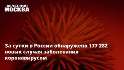 За сутки в России обнаружено 177 282 новых случая заболевания коронавирусом