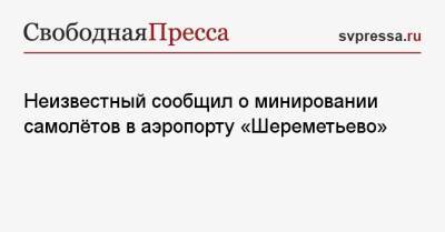 Неизвестный сообщил о минировании самолётов в аэропорту «Шереметьево»
