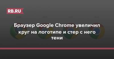 Браузер Google Chrome увеличил круг на логотипе и стер с него тени