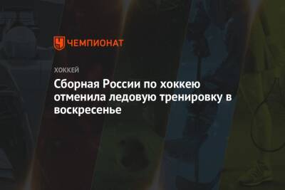 Сборная России по хоккею отменила ледовую тренировку в воскресенье
