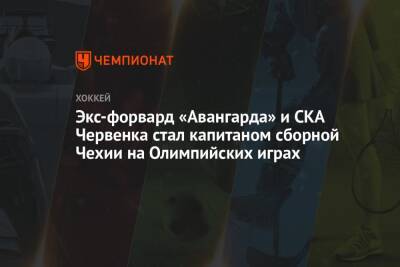 Экс-форвард «Авангарда» и СКА Червенка стал капитаном сборной Чехии на Олимпийских играх