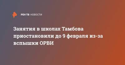 Максим Косенков - Занятия в школах Тамбова приостановили до 9 февраля из-за вспышки ОРВИ - ren.tv - Москва - Тамбов