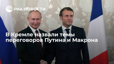 В Кремле назвали темами встречи Путина с Макроном Украину и гарантии безопасности России