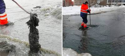 Из-за безответственности петрозаводчан на улице Красной засорилась канализация