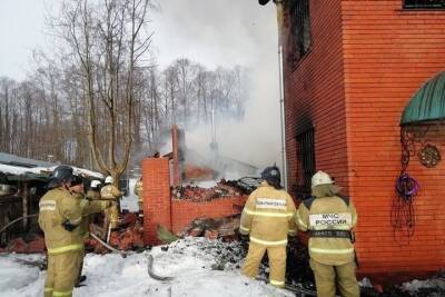 Появились фотографии с места пожара в доме многодетной семьи под Рязанью