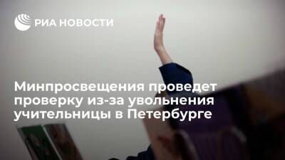 Минпросвещения проведет проверку после инцидента с увольнением учительницы в Петербурге