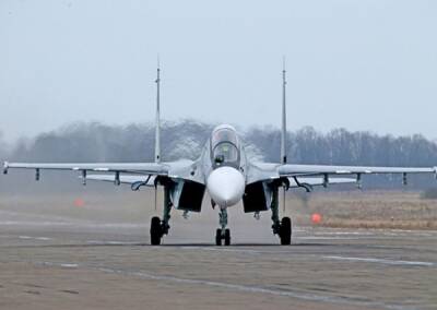 Су-30СМ Белоруссии и РФ провели совместное патрулирование в боевых порядках