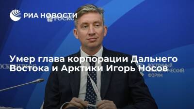 Умер гендиректор корпорации Дальнего Востока и Арктики Игорь Носов