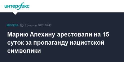 Марию Алехину арестовали на 15 суток за пропаганду нацистской символики