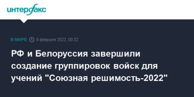 РФ и Белоруссия завершили создание группировок войск для учений "Союзная решимость-2022"