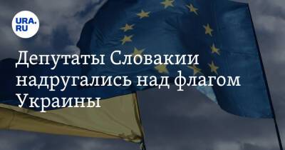 Депутаты Словакии надругались над флагом Украины
