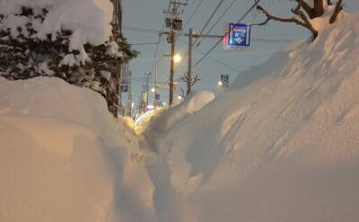 Японию накрыли рекордные снегопады