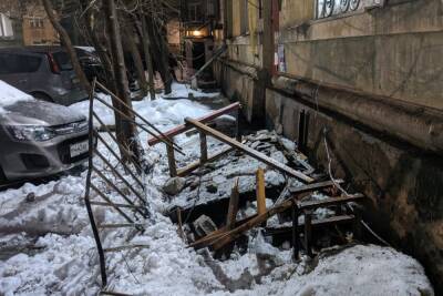 В Воронеже в доме на Пушкинской за сутки обрушился второй балкон