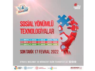 В рамках TEKNOFEST AZERBAIJAN стартовал конкурс «Социально ориентированные технологии»