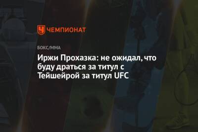 Иржи Прохазка - Ян Блахович - Иржи Прохазка: не ожидал, что буду драться с Тейшейрой за титул UFC - championat.com - Чехия