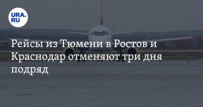 Рейсы из Тюмени в Ростов и Краснодар отменяют три дня подряд