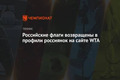 Российские флаги возвращены в профили россиянок на сайте WTA