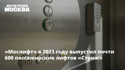 «Мослифт» в 2021 году выпустил почти 600 пассажирских лифтов «Стриж» - vm.ru - Москва - Москва