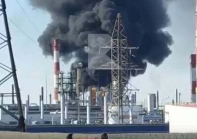 Опубликовано видео пожара на Рязанском нефтезаводе
