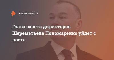 Глава совета директоров Шереметьева Пономаренко уйдет с поста