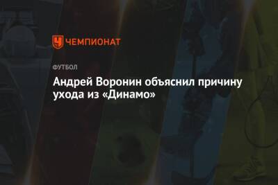 Андрей Воронин объяснил причину ухода из «Динамо»