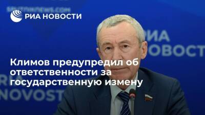 Сенатор Климов: сотрудничающие с антироссийскими центрами подпадают под статью "госизмена"