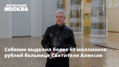 Собянин выделил более 60 миллионов рублей больнице Святителя Алексия