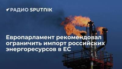 Европарламент призвал ограничить импорт нефти и газа из России в ЕС