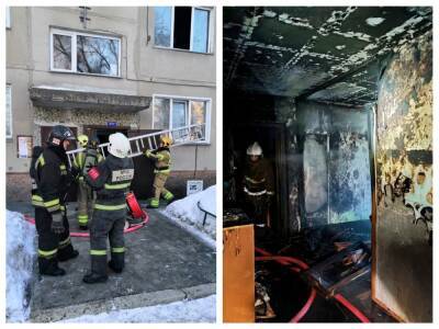 В Новосибирской области пожарные спасли двух детей и родителей из горящей квартиры