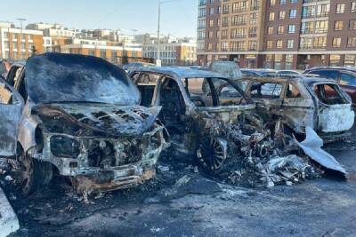 Машины сгорели на платной стоянке в Новоселье