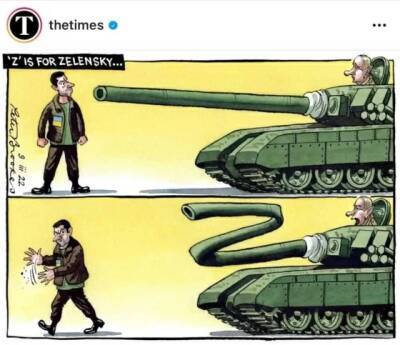«Надпись «Z» на танках оккупантов»: The Times опубликовала новую иллюстрацию