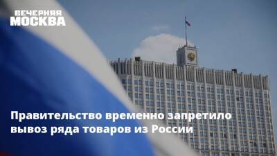 Правительство временно запретило вывоз ряда товаров из России