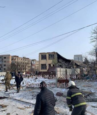 В Чугуеве в результате вражеского удара было уничтожено здание СБУ
