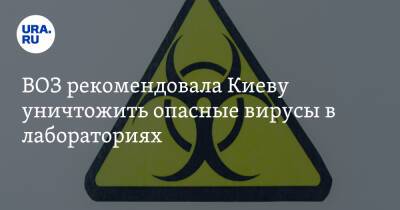 ВОЗ рекомендовала Киеву уничтожить опасные вирусы в лабораториях