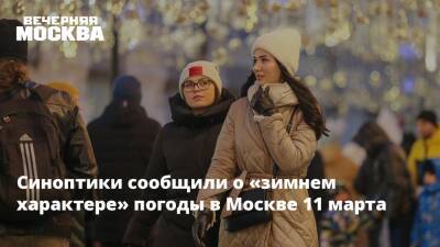 Синоптики сообщили о «зимнем характере» погоды в Москве 11 марта