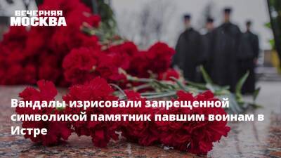 Вандалы изрисовали запрещенной символикой памятник павшим воинам в Истре