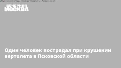 Один человек пострадал при крушении вертолета в Псковской области - vm.ru - Ленинградская обл. - Псковская обл. - район Великолукский