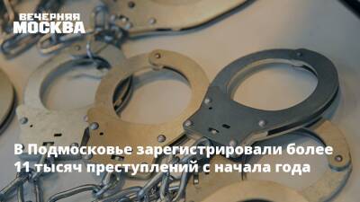 В Подмосковье зарегистрировали более 11 тысяч преступлений с начала года