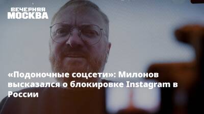 «Подоночные соцсети»: Милонов высказался о блокировке Instagram в России