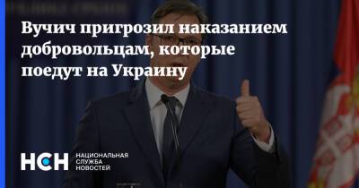 Вучич пригрозил наказанием добровольцам, которые поедут на Украину