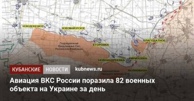 Авиация ВКС России поразила 82 военных объекта на Украине за день