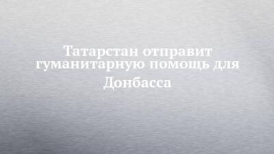 Татарстан отправит гуманитарную помощь для Донбасса