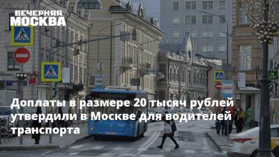 Доплаты в размере 20 тысяч рублей утвердили в Москве для водителей транспорта