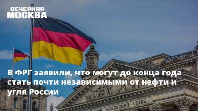 В ФРГ заявили, что могут до конца года стать почти независимыми от нефти и угля России