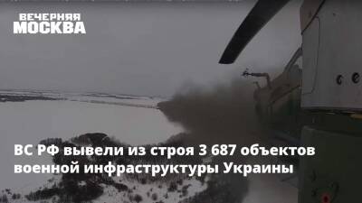 ВС РФ вывели из строя 3 687 объектов военной инфраструктуры Украины