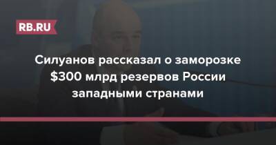 Антон Силуанов - Силуанов рассказал о заморозке $300 млрд резервов России западными странами - rb.ru - Россия
